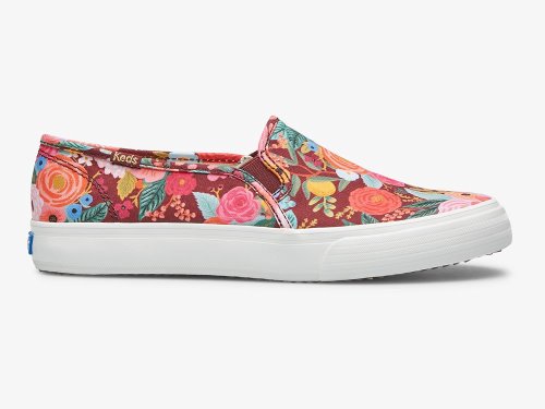 Keds Rifle Paper Co. Double Decker Garden Party Slip On Sneakers Dames Bordeaux | NL-26685