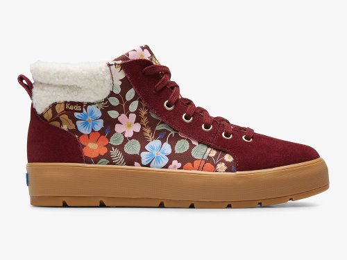 Keds Rifle Paper Co. Tahoe Nouveau Suede Laarzen Dames Bordeaux | NL-02915