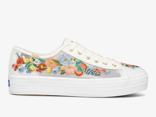 Keds Rifle Paper Co. Triple Kick Citrus Garden Party Platform Schoenen Dames Wit | NL-28516