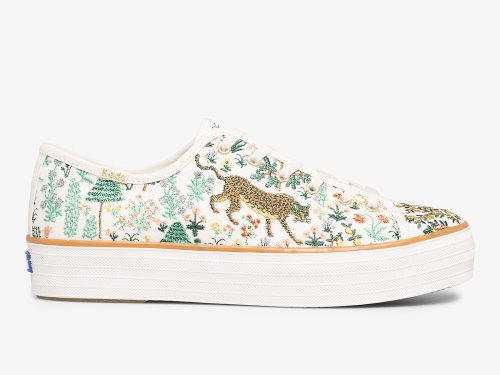 Keds Rifle Paper Co. Triple Kick Menagerie Embroidered Veterschoenen Dames Room Gekleurd | NL-81376