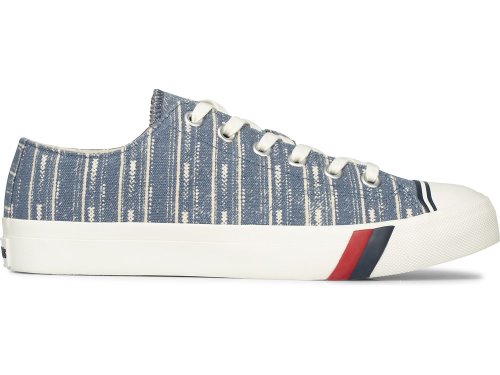 Keds Royal Lo Woven Stripe Sneakers Heren Indigo | NL-02462