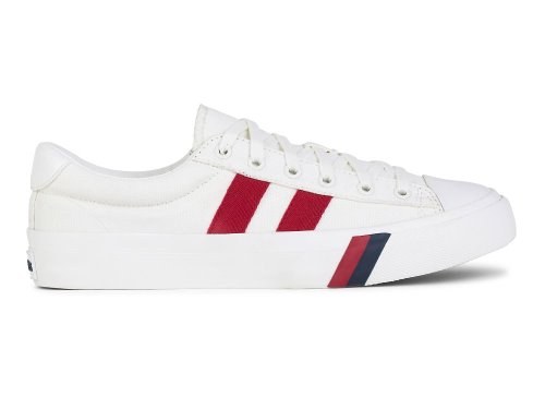 Keds Royal Plus Canvas Sneakers Heren Wit Rood | NL-17112