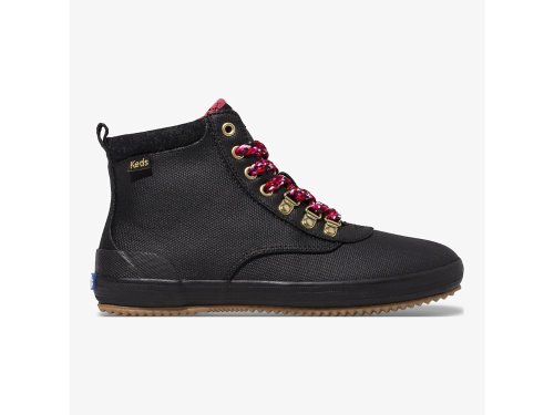 Keds Scout Boot III Water-Resistant Canvas Wol Laarzen Dames Zwart | NL-76065