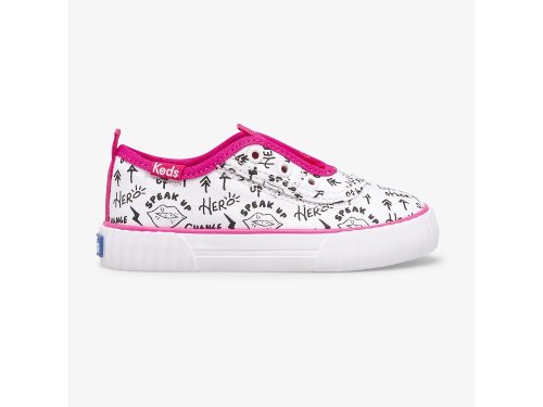Keds Topkick Washable Slip On Jr Slip On Sneakers Meisjes Wit Roze | NL-85549