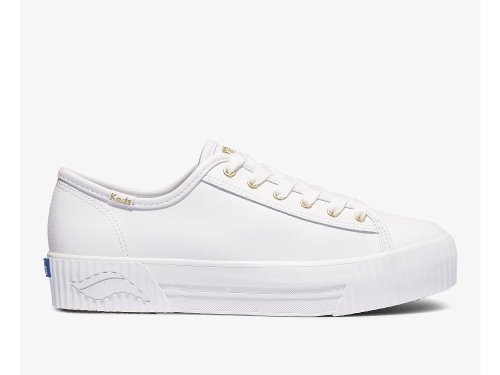 Keds Triple Kick AMP Leren Platform Schoenen Dames Wit | NL-74638