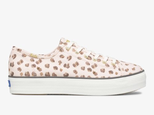 Keds Triple Kick Leopard Canvas Platform Schoenen Dames Roze Gekleurd | NL-38683