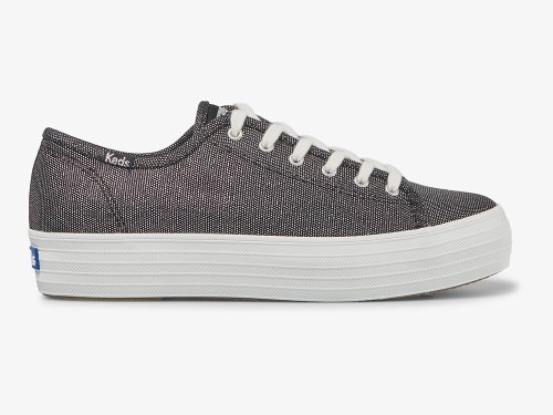 Keds Triple Kick Metallic Platform Schoenen Dames Donkergrijs | NL-02278