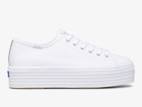 Keds Triple Up Canvas Platform Schoenen Dames Wit | NL-98655