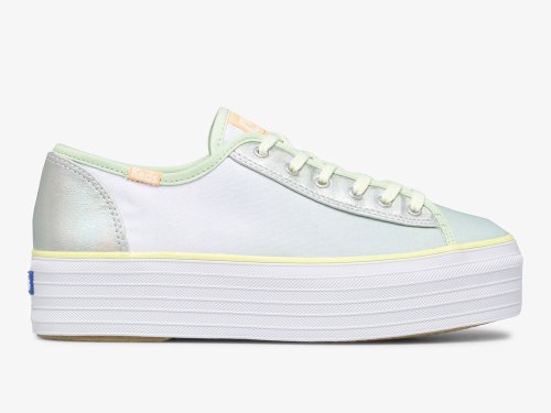 Keds Triple Up Fade Canvas Platform Schoenen Dames Groen Gekleurd | NL-85940