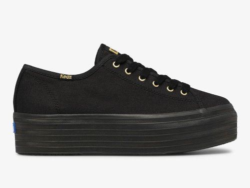 Keds Triple Up Tennisschoenen Dames Zwart Zwart | NL-44126