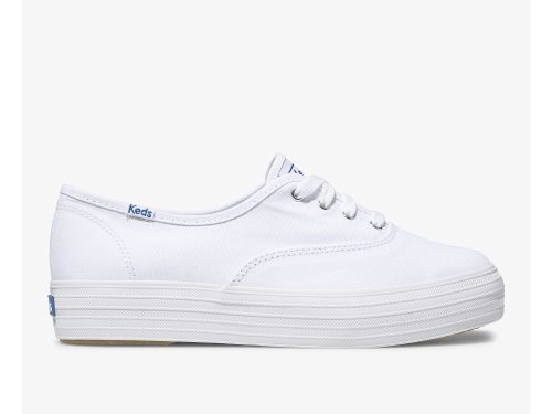 Keds Triple Veterschoenen Dames Wit | NL-28896